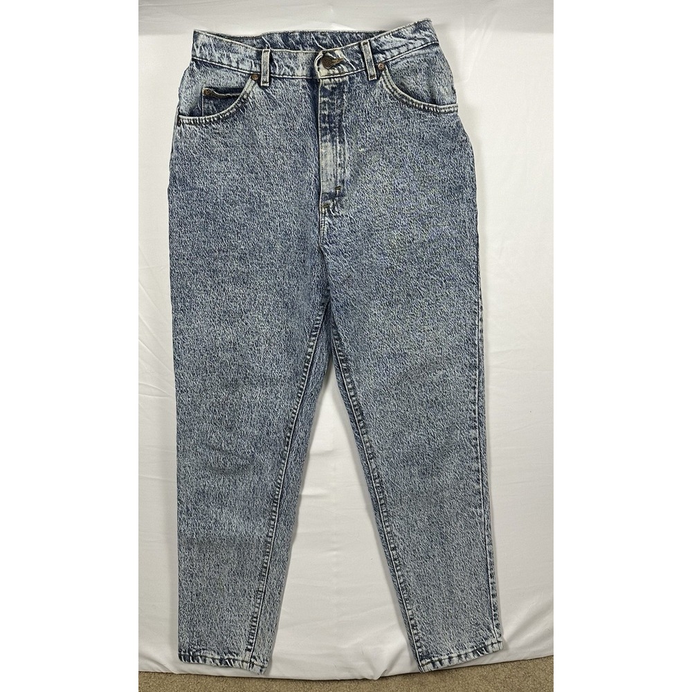 Vintage 90's Lee Acid Wash Women's Jeans 12 MED (28x30) Tapered Union Made USA